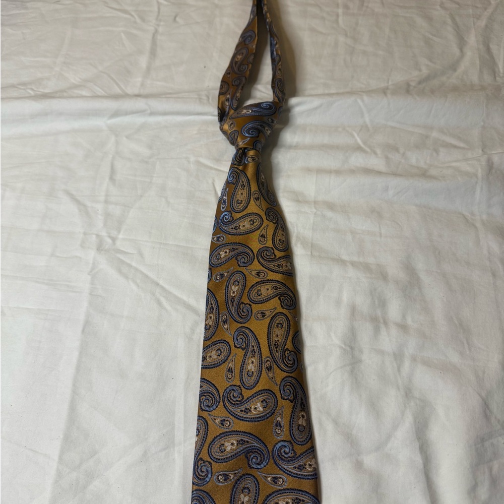 Source Unknown Paisley Tie‎ in Gold and Blue
